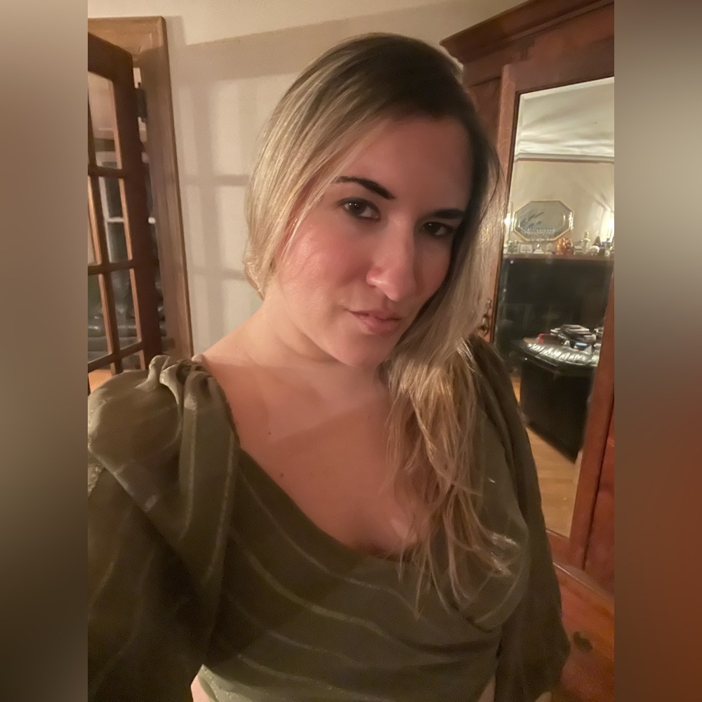 Olive green striped sheer cropped wrap top